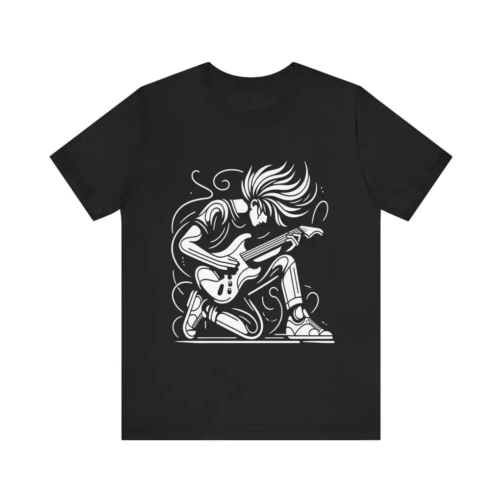Rocking Energy in Black and White Jersey Short Sleeve Tee