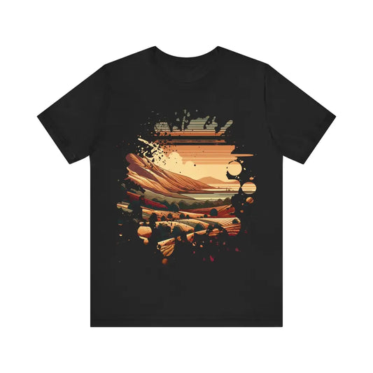 Rolling Hills at Days End - Jersey Short Sleeve Tee - Black