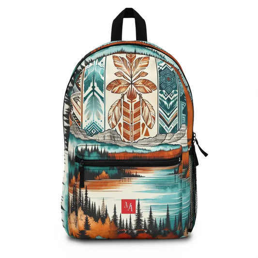 Rustic Patterns and Alpine Waterscape Backpack One size Bags
