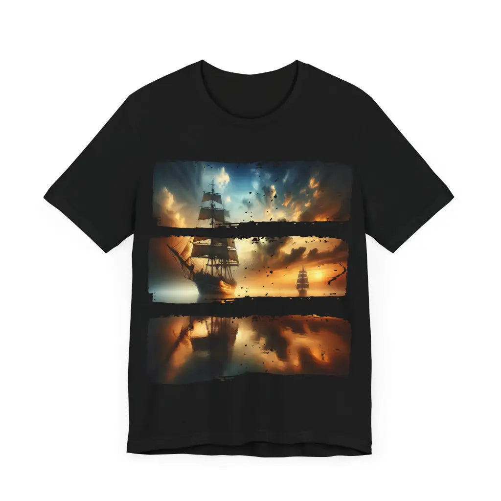 Sailboats at Days End Jersey Short Sleeve Tee T Shirt