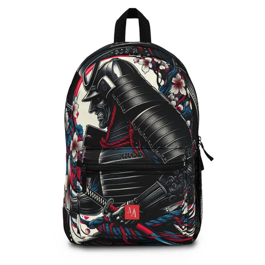 Samurai in Blooming Battle Gear Backpack One size Bags