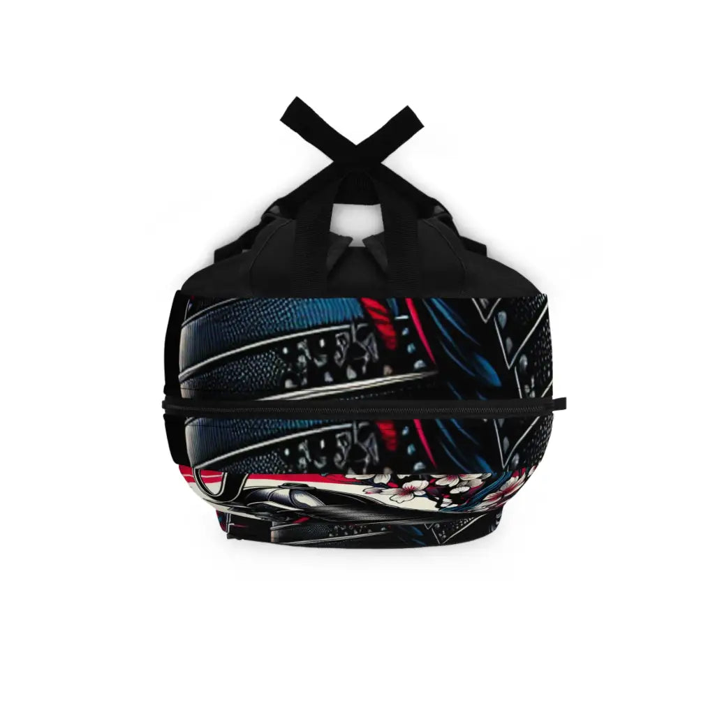Samurai in Blooming Battle Gear Backpack One size Bags