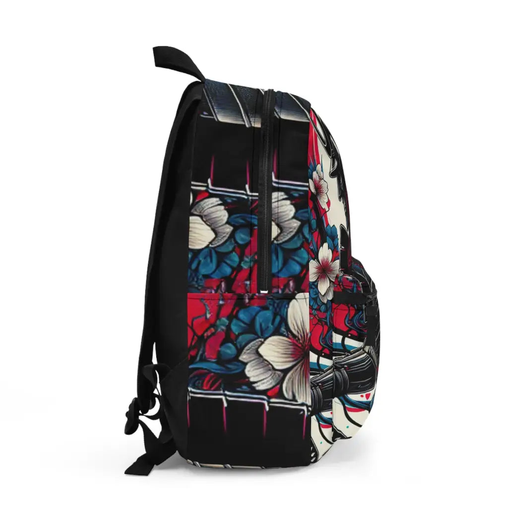 Samurai in Blooming Battle Gear Backpack One size Bags