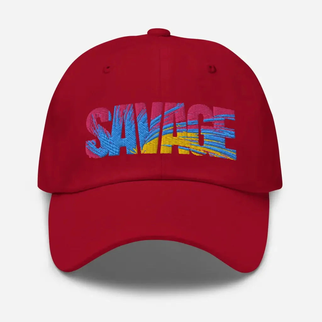 Savage Multi-Color Dad hat - Cranberry - Hat