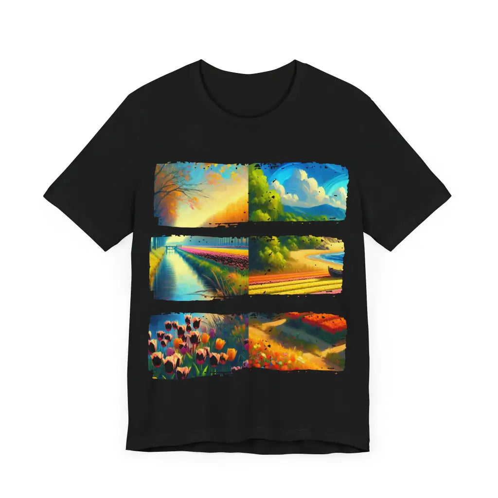 Seasonal Splendor in Dual Landscapes - Jersey Short Sleeve