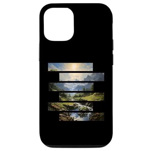 Serene Mountain Landscape Design with Waterfall Case