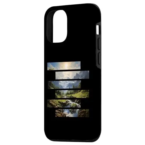 Serene Mountain Landscape Design with Waterfall Case