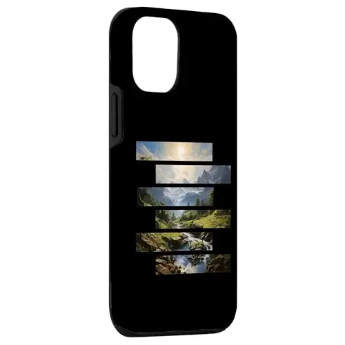 Serene Mountain Landscape Design with Waterfall Case