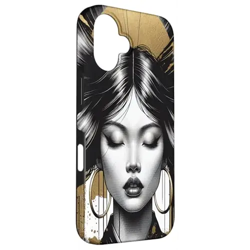 Serene Poise and Strength: Grace in Monochrome Case (iPhone