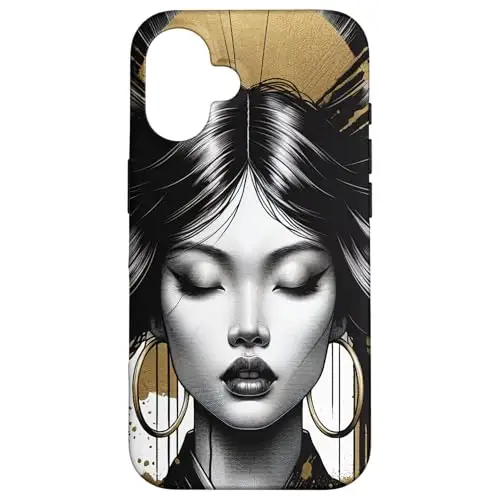 Serene Poise and Strength: Grace in Monochrome Case (iPhone