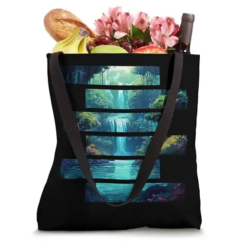 Serenity Falls: Hidden Jungle Cascades Tote Bag Apparel