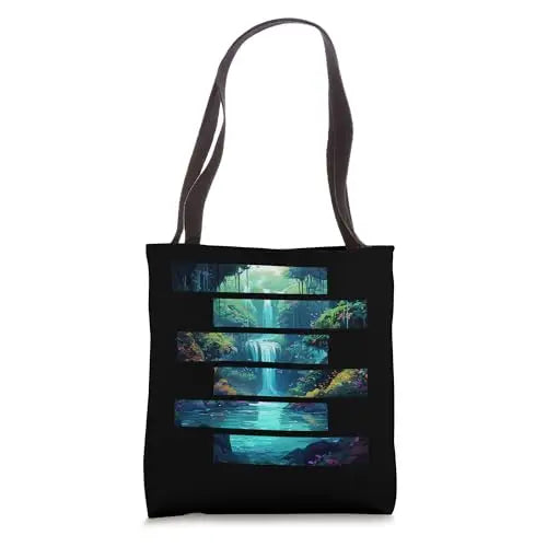 Serenity Falls: Hidden Jungle Cascades Tote Bag Apparel
