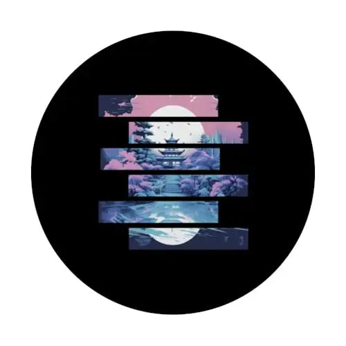 Serenity in Stripes: Tranquil Temple at Twilight PopSockets