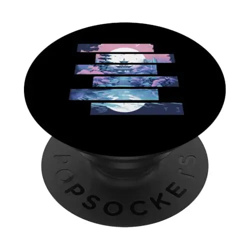 Serenity in Stripes: Tranquil Temple at Twilight PopSockets