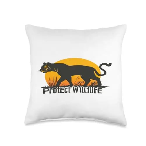 Shadow Guardian: Wildlife Protection Throw Pillow Home