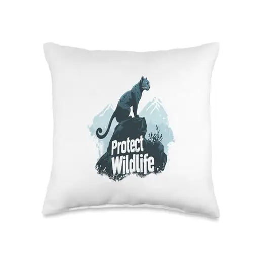 Silent Mountain Leopard: Protect Wildlife Throw Pillow Home