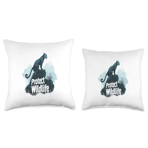 Silent Mountain Leopard: Protect Wildlife Throw Pillow Home