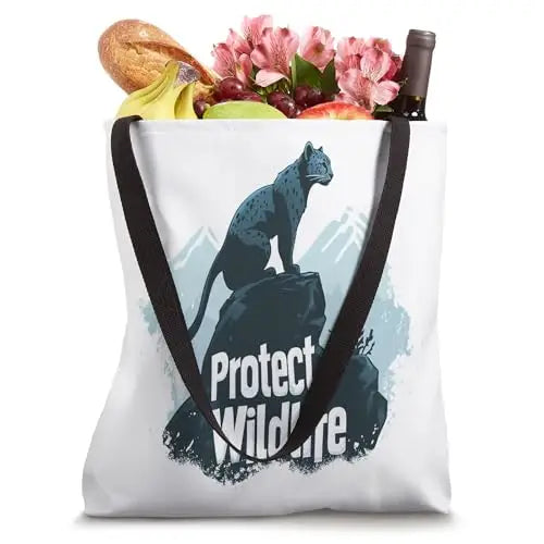 Silent Mountain Leopard: Protect Wildlife Tote Bag