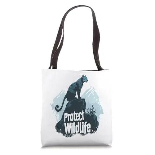 Silent Mountain Leopard: Protect Wildlife Tote Bag