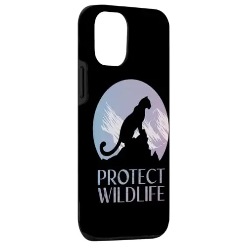 Silhouette of a Leopard on Snowy Mountain Peaks Case