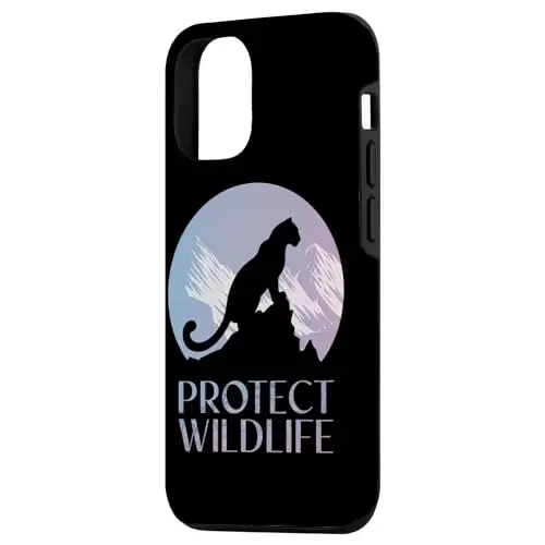 Silhouette of a Leopard on Snowy Mountain Peaks Case