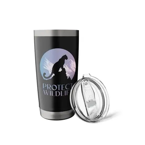 Silhouette of a Leopard on Snowy Mountain Peaks Stainless