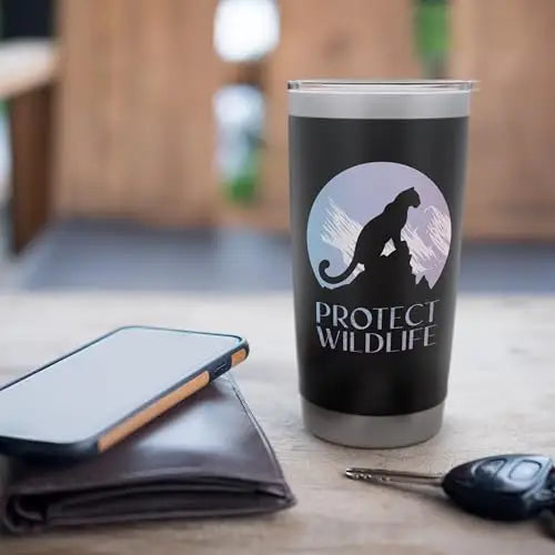 Silhouette of a Leopard on Snowy Mountain Peaks Stainless