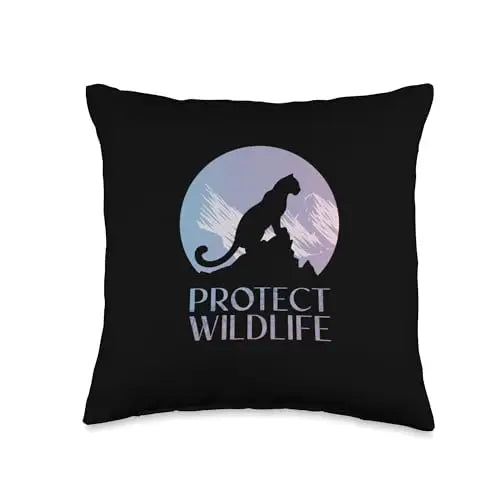 Silhouette of a Leopard on Snowy Mountain Peaks Throw