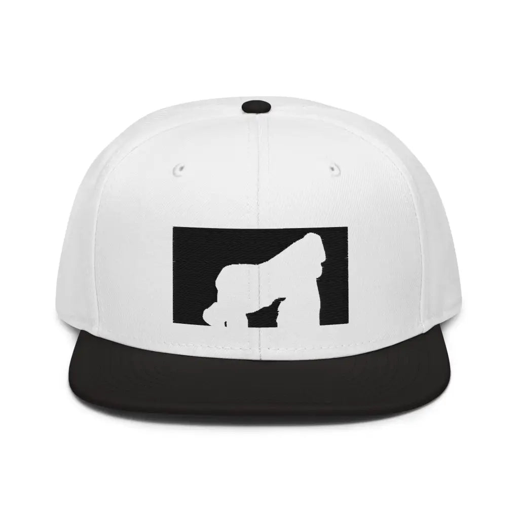 Silverback Gorilla Snapback Hat - Black / White