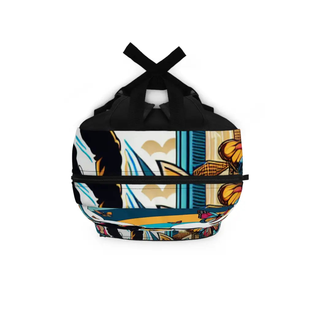 Skater’s Flight in the Cityscape Backpack One size Bags