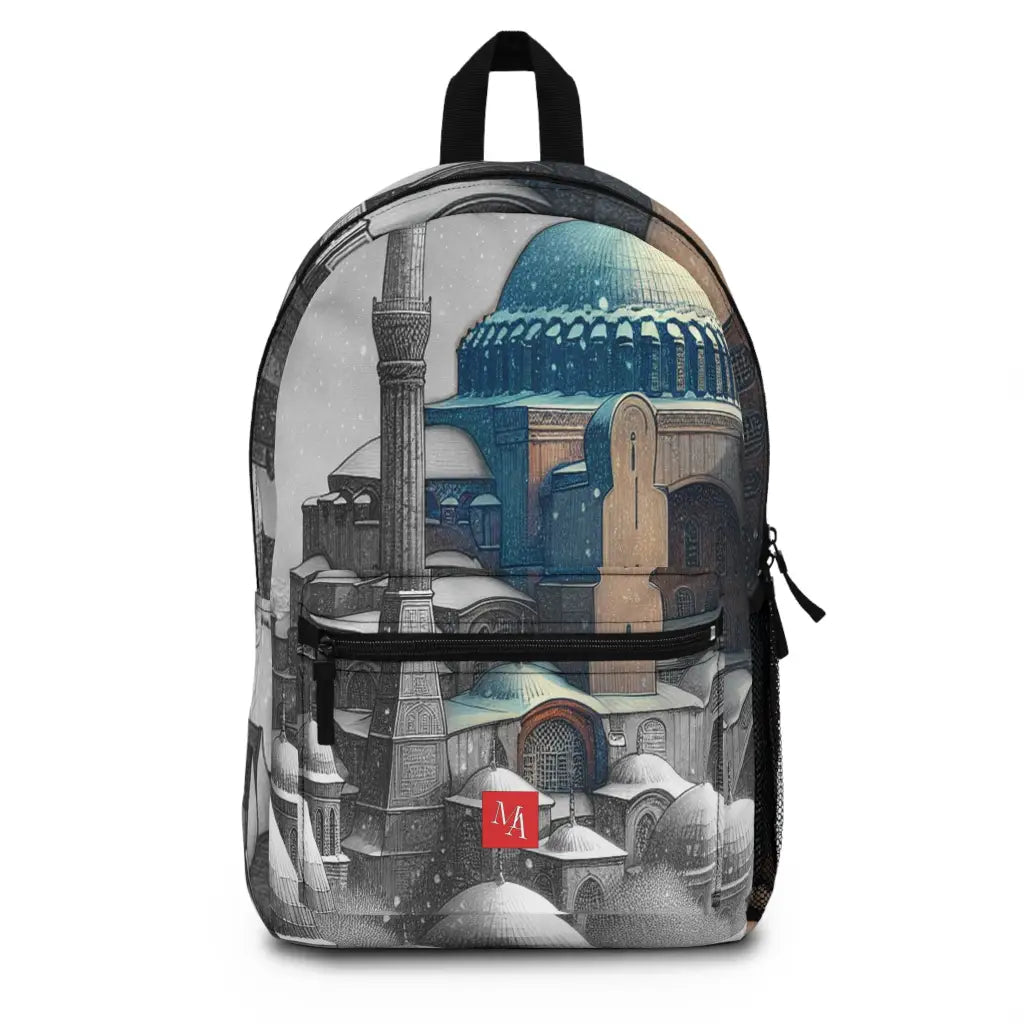 Snowfall on a Historic Structure Backpack One size Bags