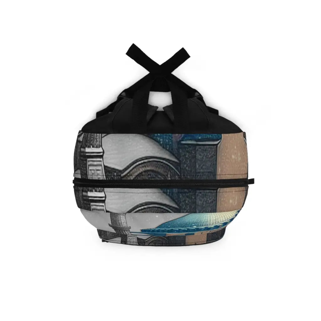 Snowfall on a Historic Structure Backpack One size Bags