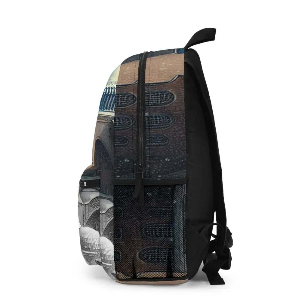 Snowfall on a Historic Structure Backpack One size Bags