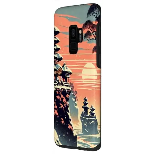 Snowy Serenity: Pagodas in Sunset Splendor Case (iPhone