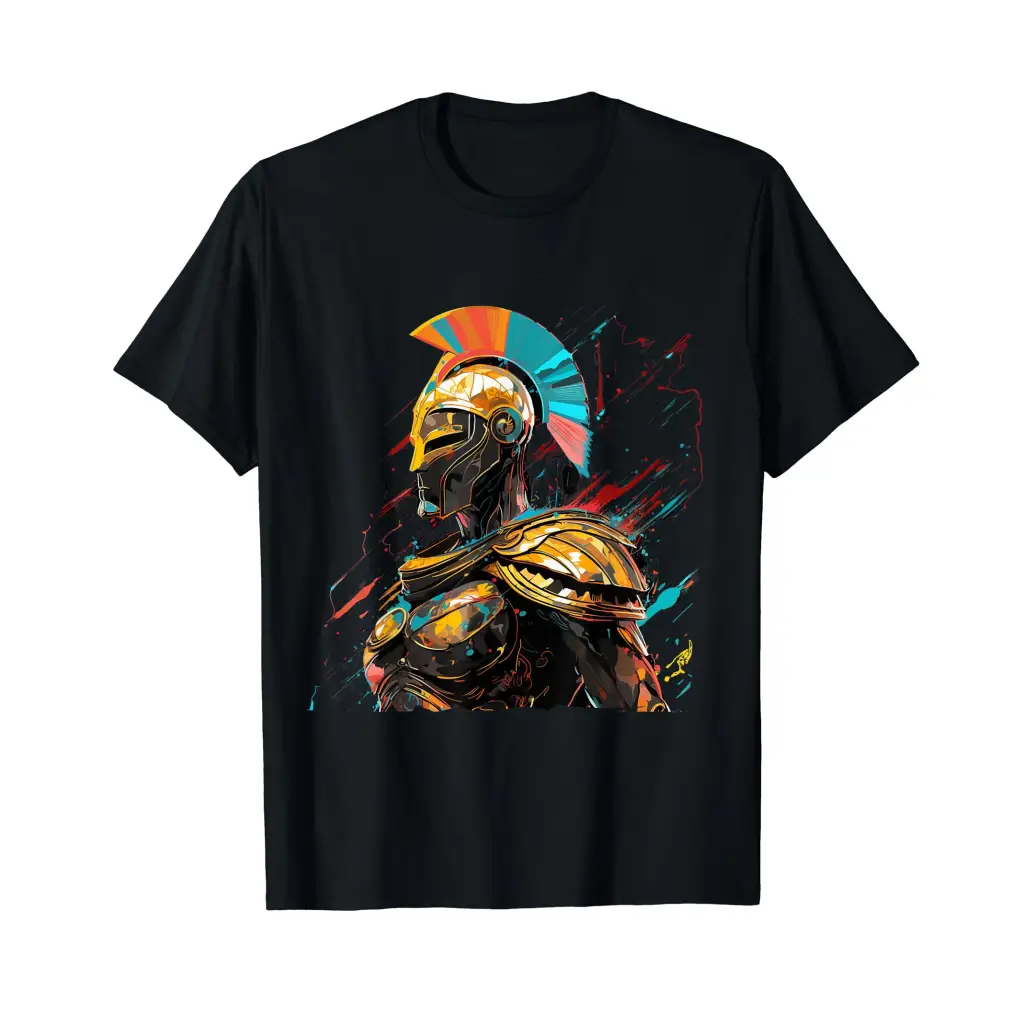 Spartan Valor: The Side Profile of Courage T Shirt Apparel