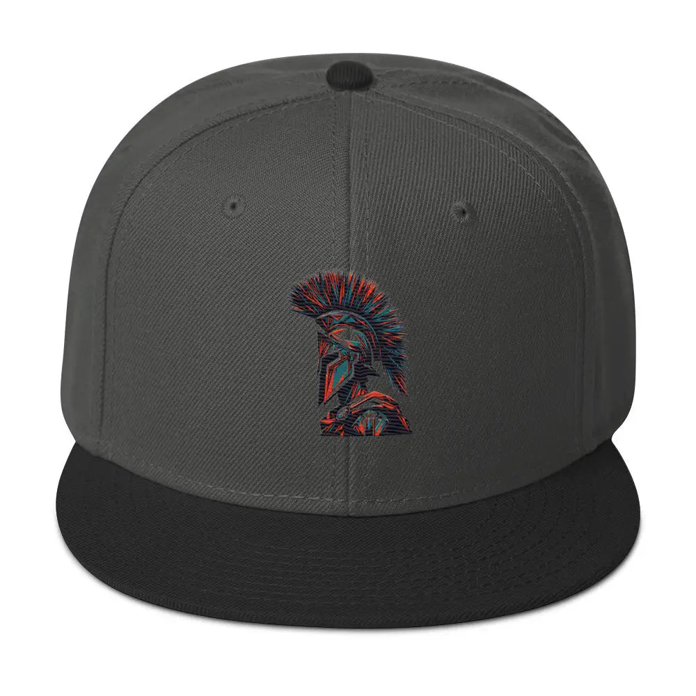 Spartan Warrior Snapback Hat - Black / Charcoal gray