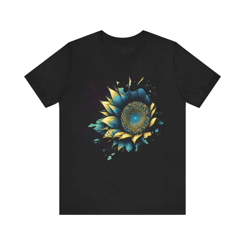 Spiraled Petals in Nocturnal Glow - Jersey Short Sleeve Tee