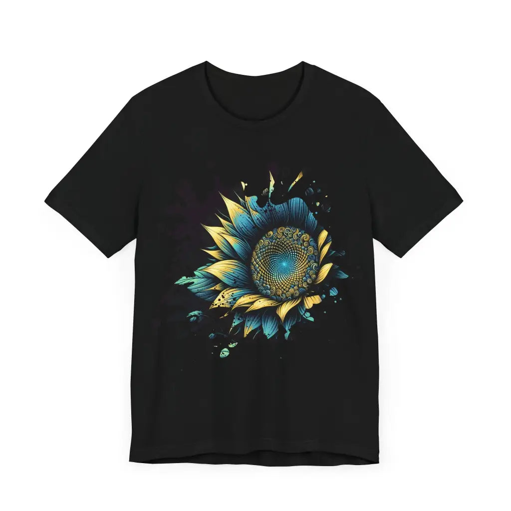 Spiraled Petals in Nocturnal Glow - Jersey Short Sleeve Tee