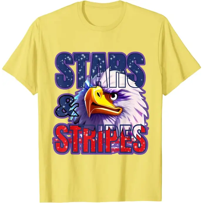 Men’s Stars and Stripes 4th of July - lemon / S - T-Shirt