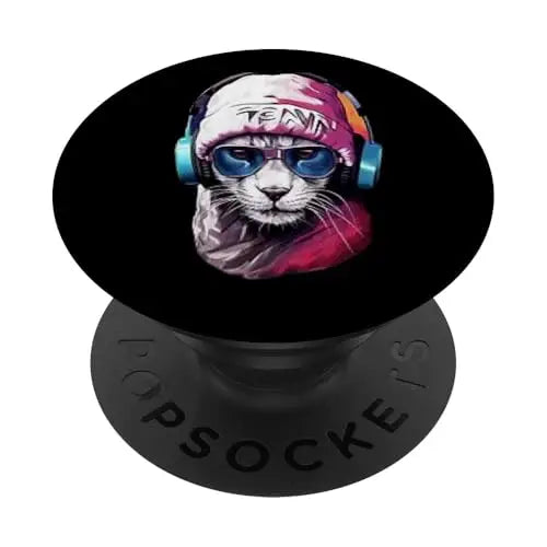 Streetwise Cool: The Hip Hop Cat Vibe PopSockets Swappable