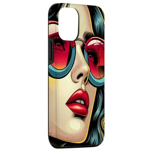 Stylish Woman with Sunglasses: Vibrant Comic Art Case