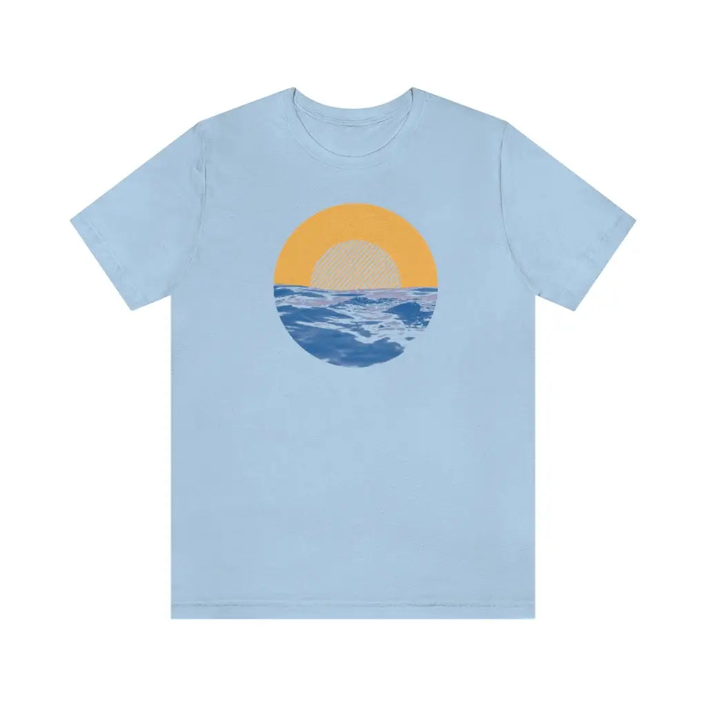 Summer Sun and Waves Tee - Baby Blue / S - T-Shirt