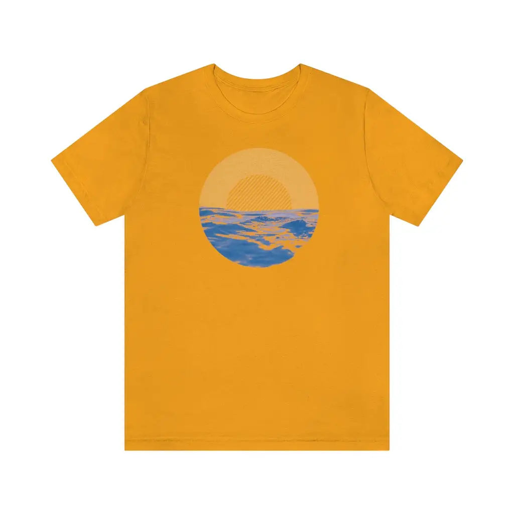 Summer Sun and Waves Tee - Gold / S - T-Shirt