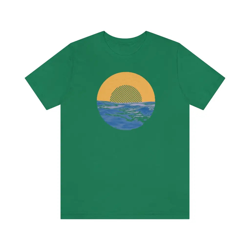 Summer Sun and Waves Tee - Kelly / S - T-Shirt