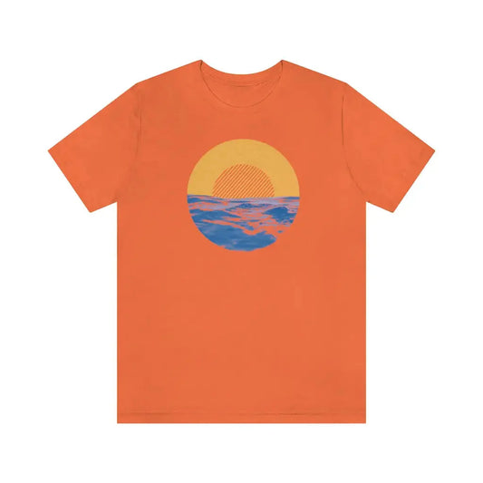 Summer Sun and Waves Tee - Orange / S - T-Shirt