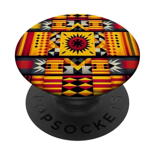 Sunburst Tapestry: Tribal Geometric Patterns PopSockets