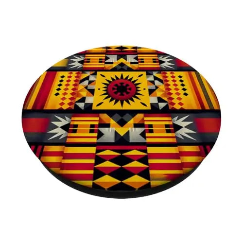 Sunburst Tapestry: Tribal Geometric Patterns PopSockets