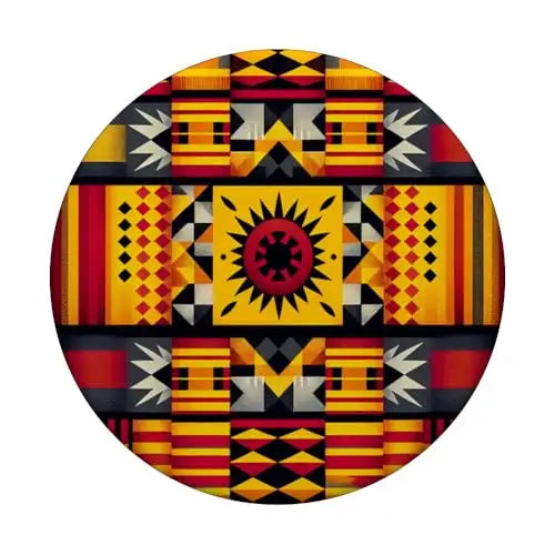 Sunburst Tapestry: Tribal Geometric Patterns PopSockets