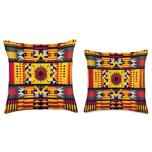 Sunburst Tapestry: Tribal Geometric Patterns Throw Pillow