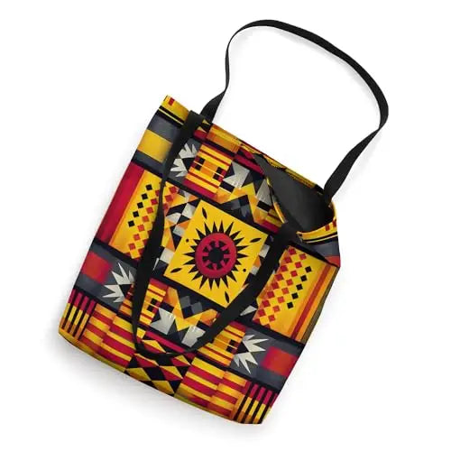 Sunburst Tapestry: Tribal Geometric Patterns Tote Bag
